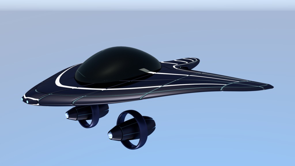 cartoon space ship with tracking preview image 1